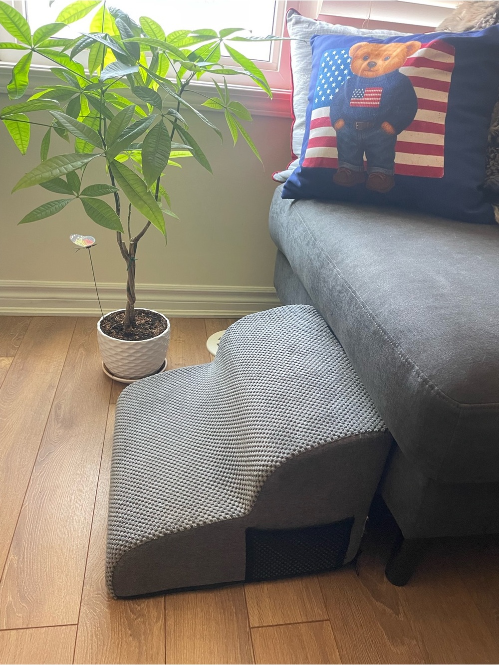 Gray Foam Pet Step with Non-Slip Cover - Home Accents